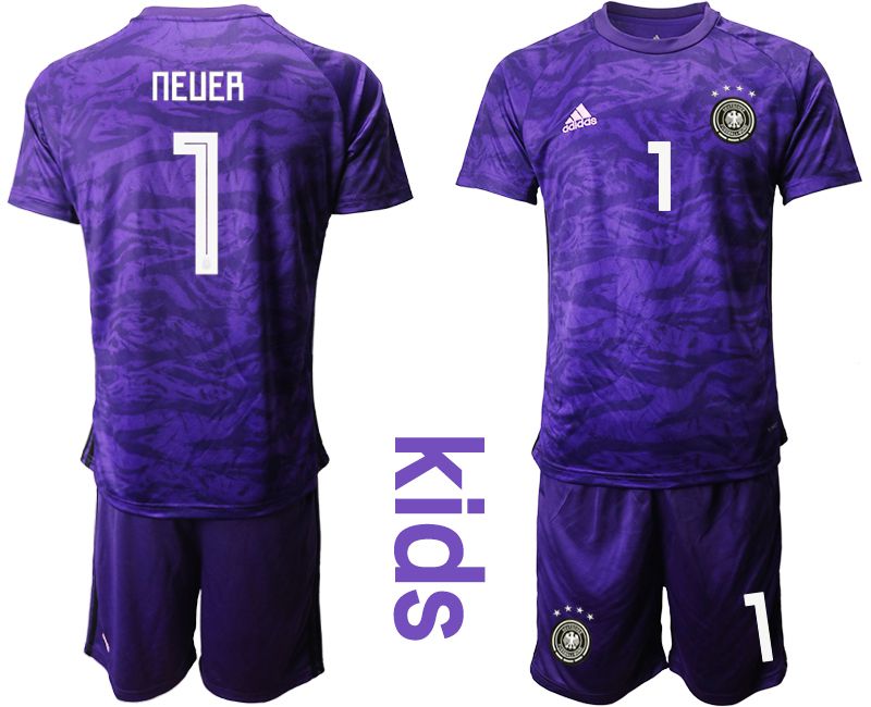 Youth 2019-2020 Season National Team Germany purple goalkeeper #1 Soccer Jerseys->->Soccer Country Jersey